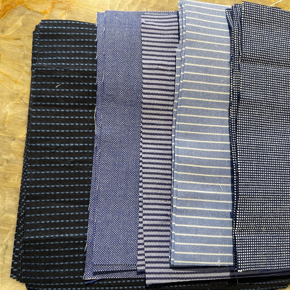 5" Inch Quilt Squares 40 Count Cotton Men's Dress Shirt Fabric Repurposed